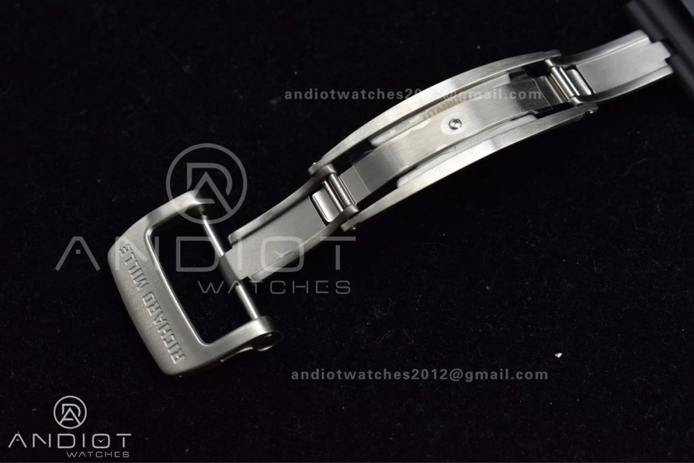 RM011 SS Chrono KVF 1:1 Best Edition Crystal Dial Black on Black Rubber Strap A7750 V Sophisticated 1025