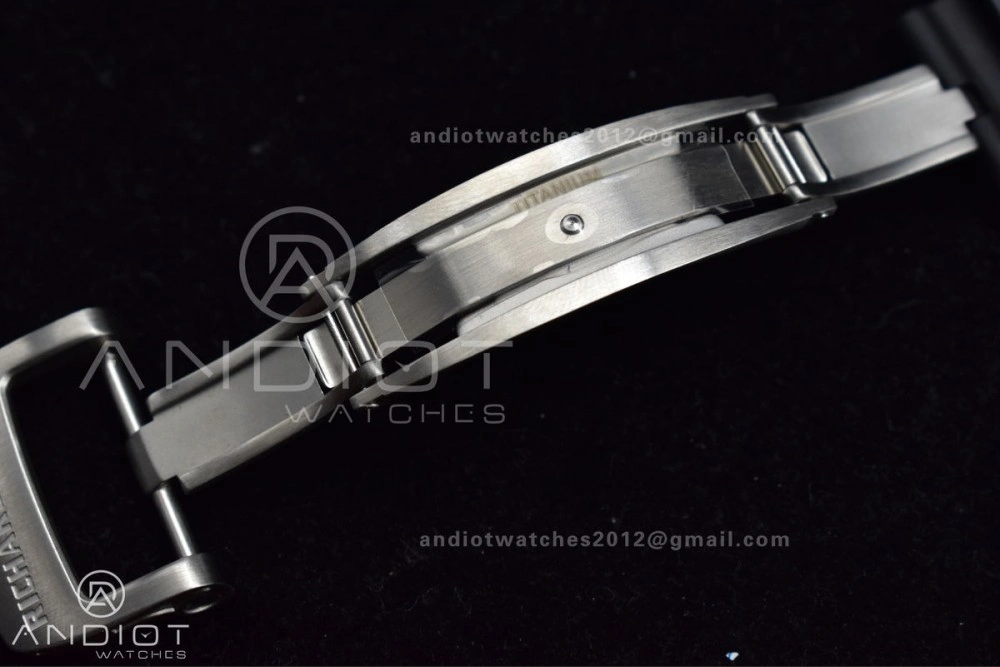 RM011 SS Chrono KVF 1:1 Best Edition Crystal Dial Black on Black Rubber Strap A7750 V Sophisticated 1025