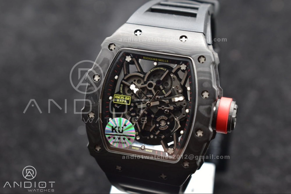 RM035-02 KUF Best Edition Skeleton Dial Red on Black Rubber Strap MIYOTA Supportive 1026