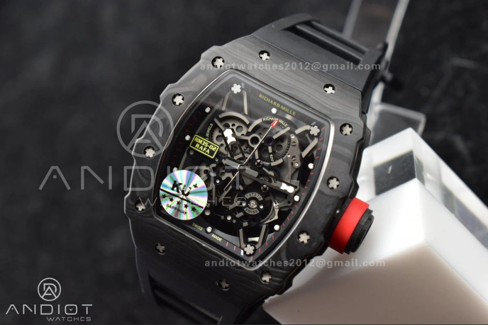 RM035-02 KUF Best Edition Skeleton Dial Red on Black Rubber Strap MIYOTA Supportive 1026