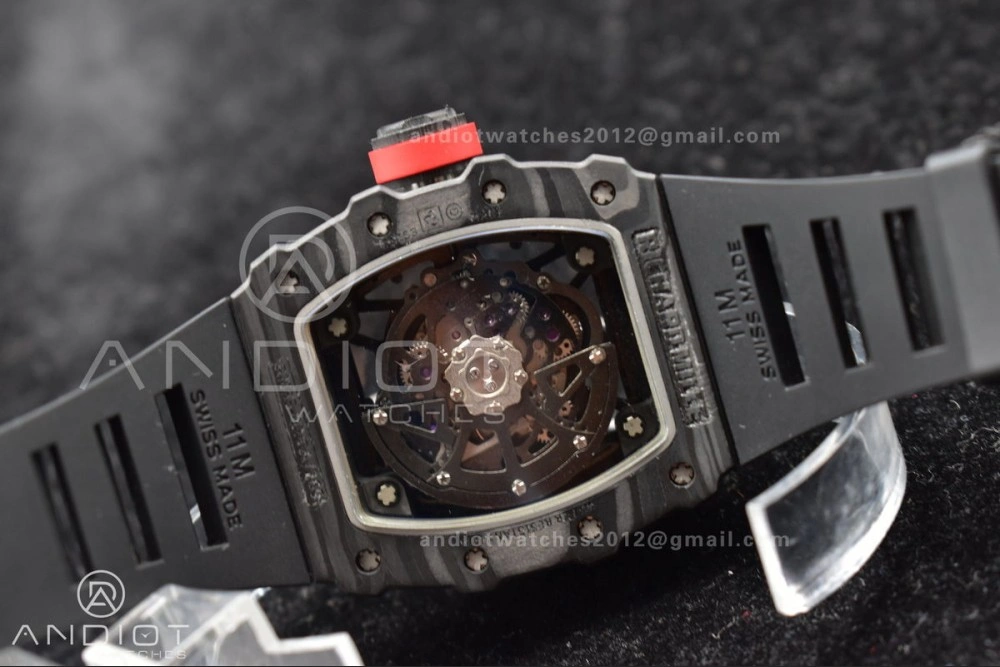RM035-02 KUF Best Edition Skeleton Dial Red on Black Rubber Strap MIYOTA Supportive 1026