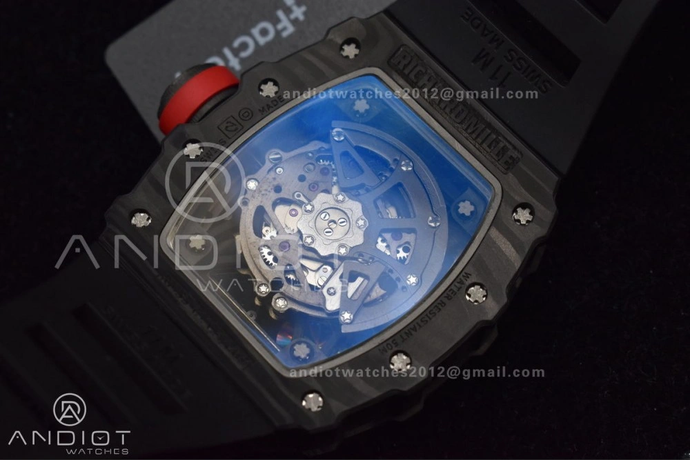 RM035-02 KUF Best Edition Skeleton Dial Red on Black Rubber Strap MIYOTA Supportive 1026