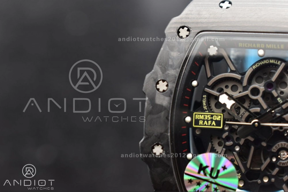 Refined RM035-02 KUF Best Edition Skeleton Dial Red on Blue Rubber Strap MIYOTA 1037