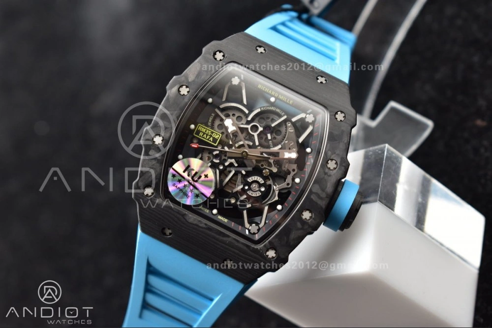 Refined RM035-02 KUF Best Edition Skeleton Dial Red on Blue Rubber Strap MIYOTA 1037