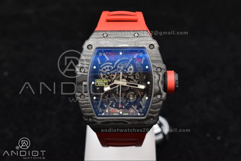 RM035-02 NTPT ZF 1:1 Best Edition Skeleton Dial on Red Rubber Strap RMAL1 Super Clone V Timeless 1229