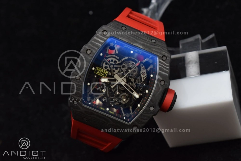 RM035-02 NTPT ZF 1:1 Best Edition Skeleton Dial on Red Rubber Strap RMAL1 Super Clone V Timeless 1229