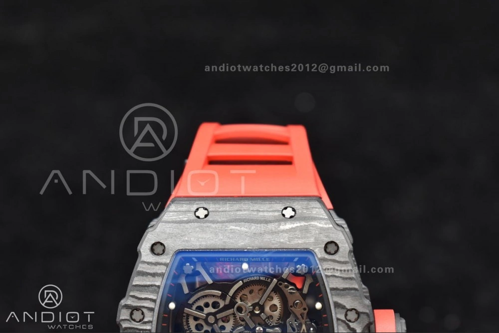 RM035-02 NTPT ZF 1:1 Best Edition Skeleton Dial on Red Rubber Strap RMAL1 Super Clone V Timeless 1229
