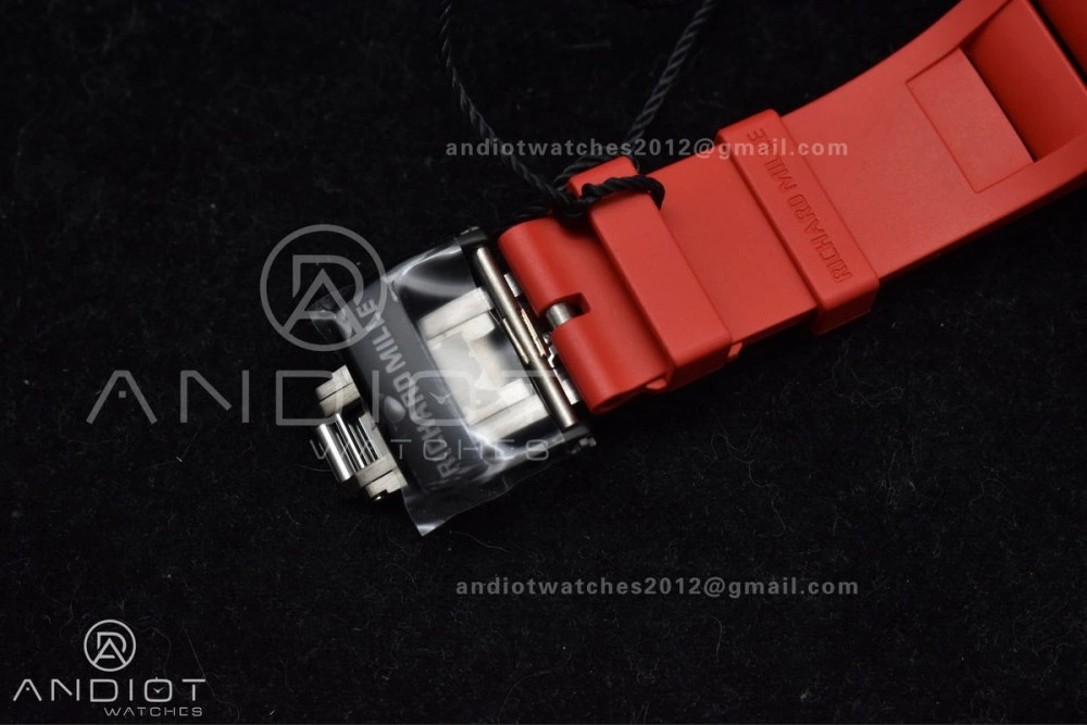 RM035-02 NTPT ZF 1:1 Best Edition Skeleton Dial on Red Rubber Strap RMAL1 Super Clone V Timeless 1229