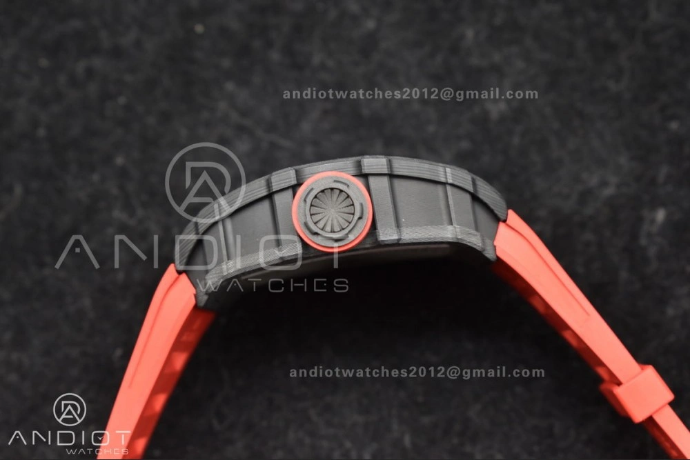 RM035-02 NTPT ZF 1:1 Best Edition Skeleton Dial on Red Rubber Strap RMAL1 Super Clone V Timeless 1229
