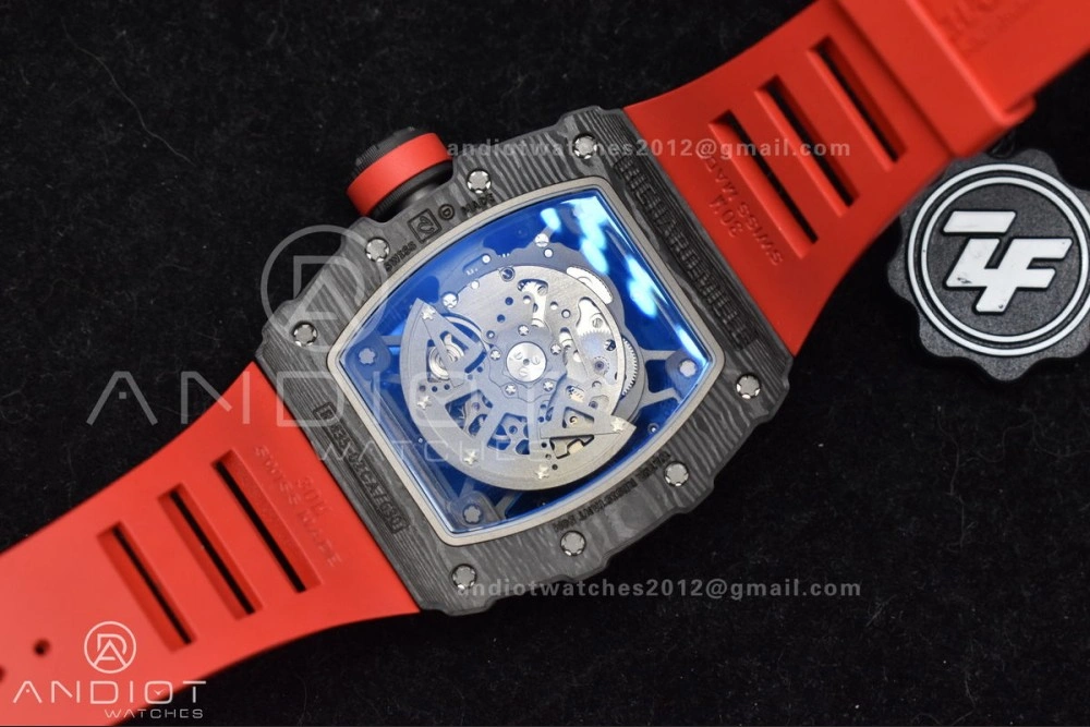 RM035-02 NTPT ZF 1:1 Best Edition Skeleton Dial on Red Rubber Strap RMAL1 Super Clone V Timeless 1229