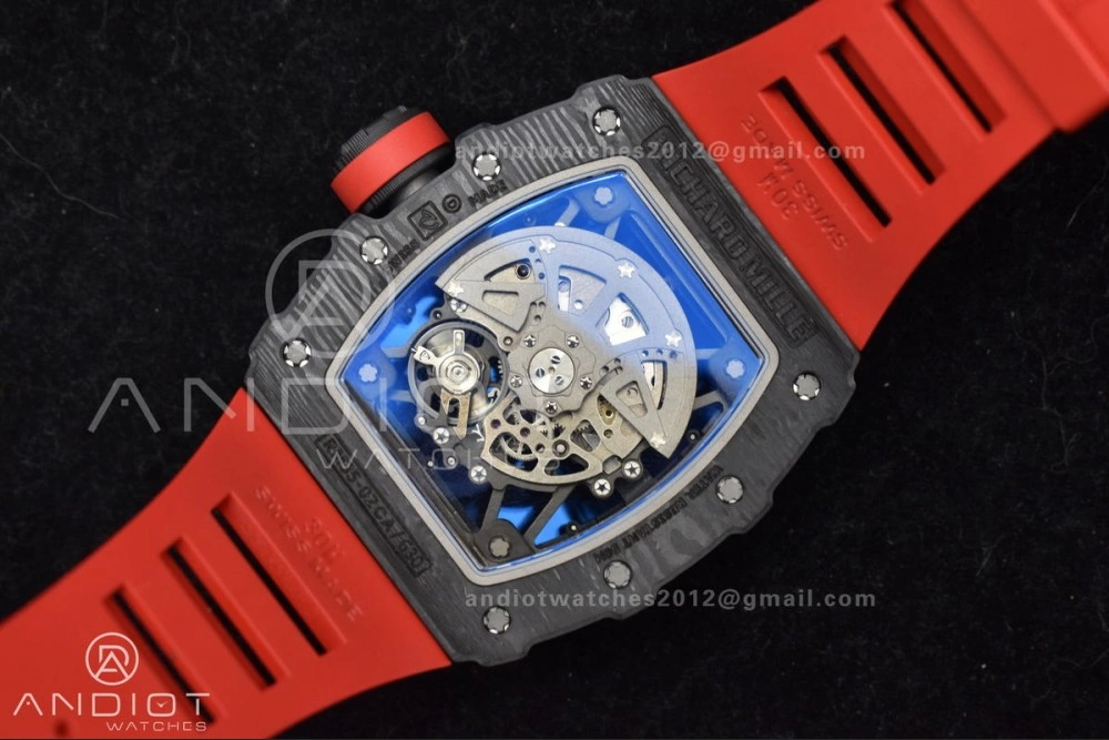 RM035-02 NTPT ZF 1:1 Best Edition Skeleton Dial on Red Rubber Strap RMAL1 Super Clone V Timeless 1229