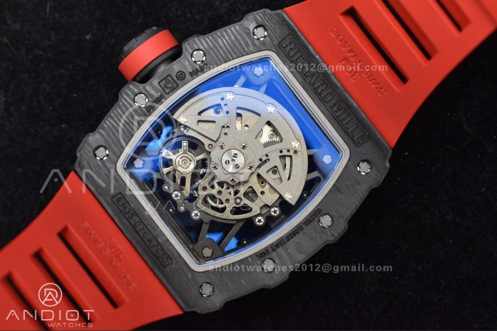 RM035-02 NTPT ZF 1:1 Best Edition Skeleton Dial on Red Rubber Strap RMAL1 Super Clone V Timeless 1229