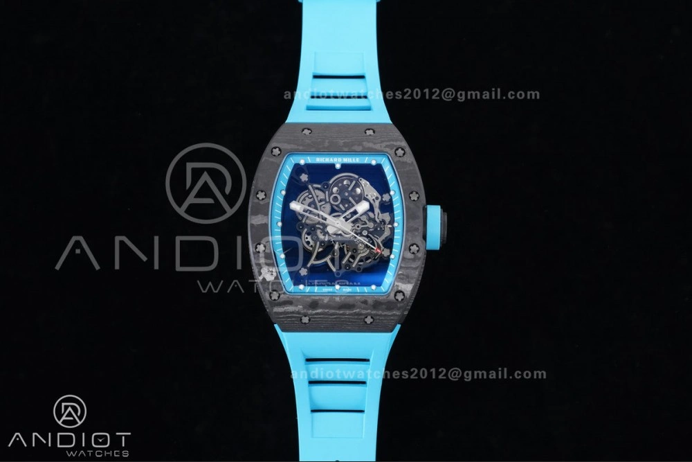 RM055 NTPT APSF 1:1 Best Edition Blue Inner Bezel Blue Crown On Blue Rubber Strap RMUL2 Super Clone Youthful 1228