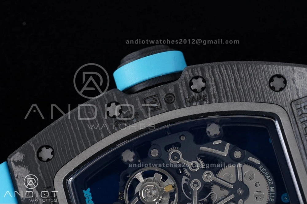 RM055 NTPT APSF 1:1 Best Edition Blue Inner Bezel Blue Crown On Blue Rubber Strap RMUL2 Super Clone Youthful 1228