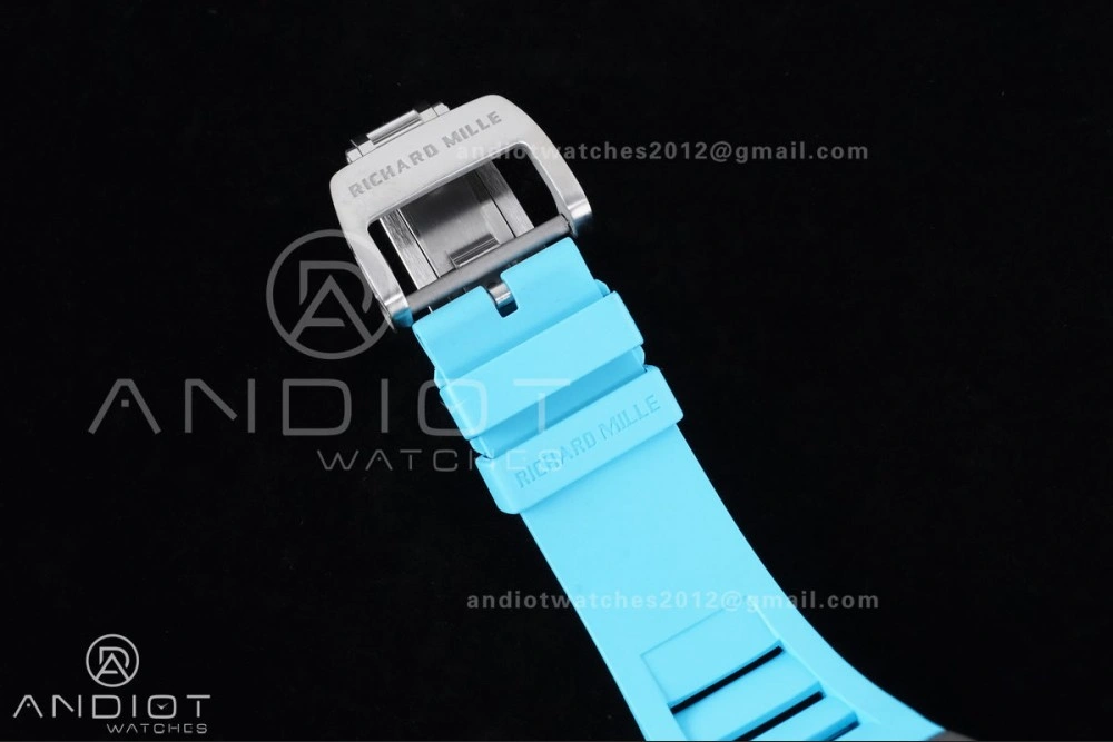 RM055 NTPT APSF 1:1 Best Edition Blue Inner Bezel Blue Crown On Blue Rubber Strap RMUL2 Super Clone Youthful 1228