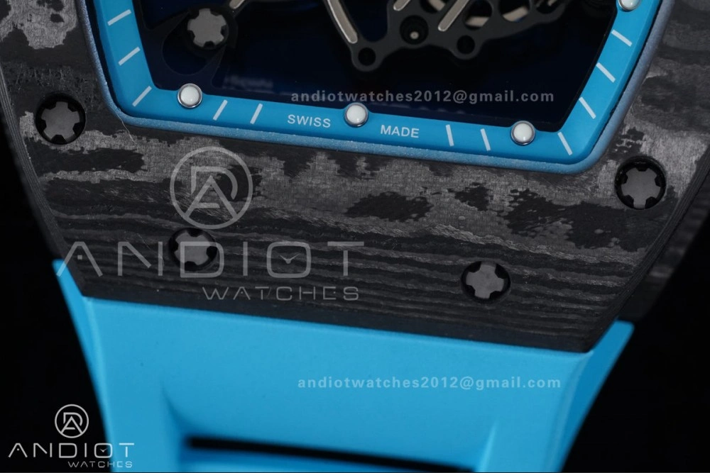 RM055 NTPT APSF 1:1 Best Edition Blue Inner Bezel Blue Crown On Blue Rubber Strap RMUL2 Super Clone Youthful 1228