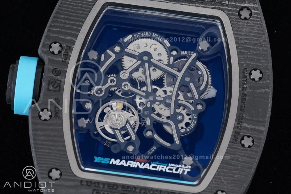 RM055 NTPT APSF 1:1 Best Edition Blue Inner Bezel Blue Crown On Blue Rubber Strap RMUL2 Super Clone Youthful 1228