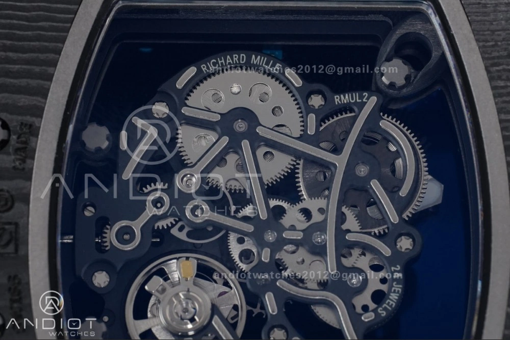 RM055 NTPT APSF 1:1 Best Edition Blue Inner Bezel Blue Crown On Blue Rubber Strap RMUL2 Super Clone Youthful 1228