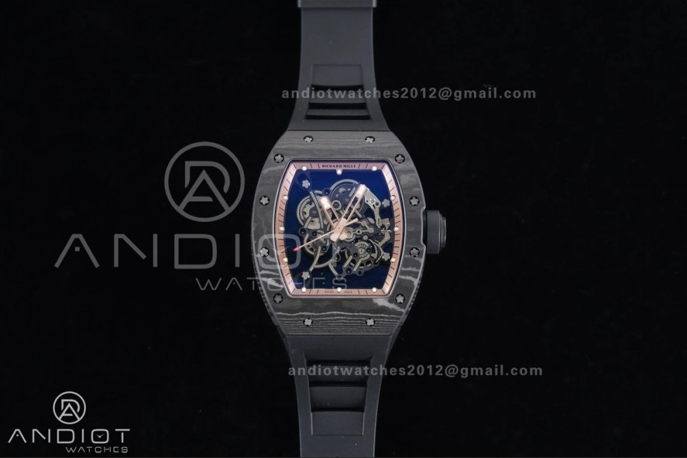 Efficient RM055 NTPT APSF 1:1 Best Edition RG Inner Bezel Black Crown On Black Rubber Strap RMUL2 Super Clone 1243
