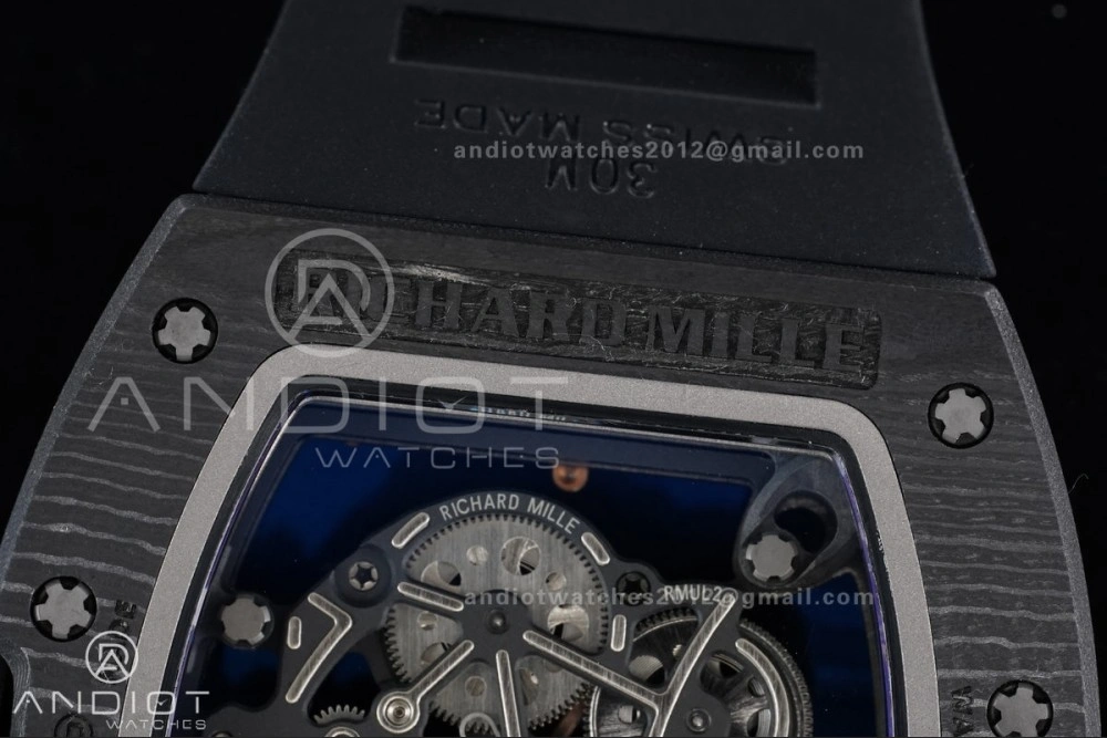 Efficient RM055 NTPT APSF 1:1 Best Edition RG Inner Bezel Black Crown On Black Rubber Strap RMUL2 Super Clone 1243