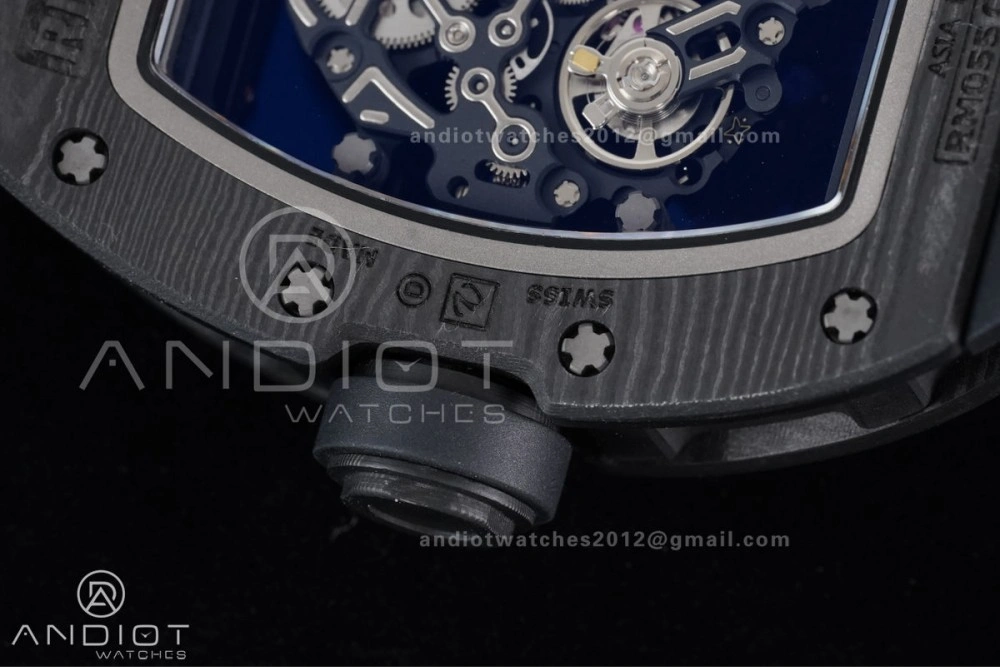 Efficient RM055 NTPT APSF 1:1 Best Edition RG Inner Bezel Black Crown On Black Rubber Strap RMUL2 Super Clone 1243