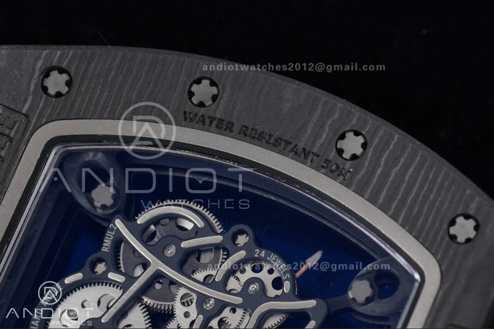 Efficient RM055 NTPT APSF 1:1 Best Edition RG Inner Bezel Black Crown On Black Rubber Strap RMUL2 Super Clone 1243