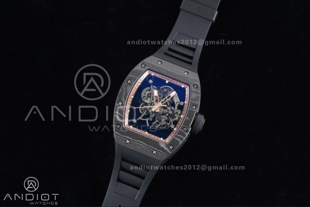 Efficient RM055 NTPT APSF 1:1 Best Edition RG Inner Bezel Black Crown On Black Rubber Strap RMUL2 Super Clone 1243