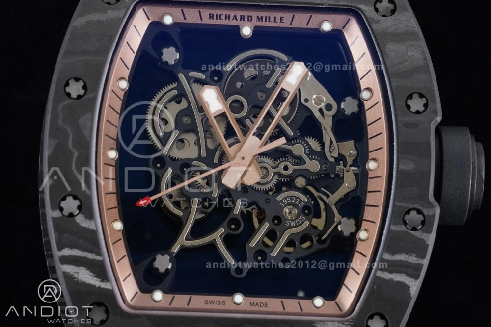 Efficient RM055 NTPT APSF 1:1 Best Edition RG Inner Bezel Black Crown On Black Rubber Strap RMUL2 Super Clone 1243