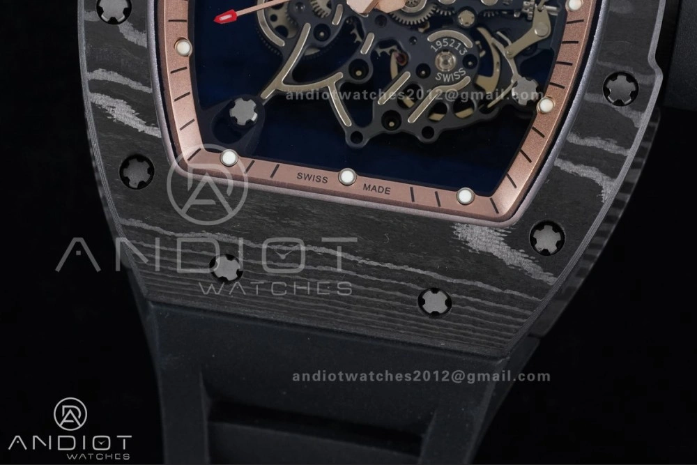 Efficient RM055 NTPT APSF 1:1 Best Edition RG Inner Bezel Black Crown On Black Rubber Strap RMUL2 Super Clone 1243