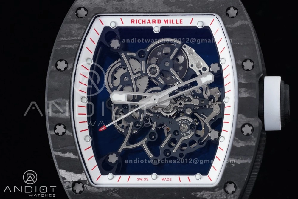 UrbanStyle RM055 NTPT APSF 1:1 Best Edition White Bezel Red Crown on Rubber Strap RMUL2 Super Clone 1231