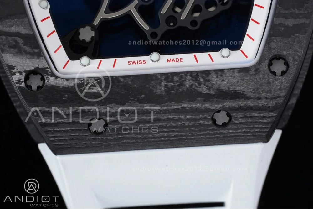 UrbanStyle RM055 NTPT APSF 1:1 Best Edition White Bezel Red Crown on Rubber Strap RMUL2 Super Clone 1231