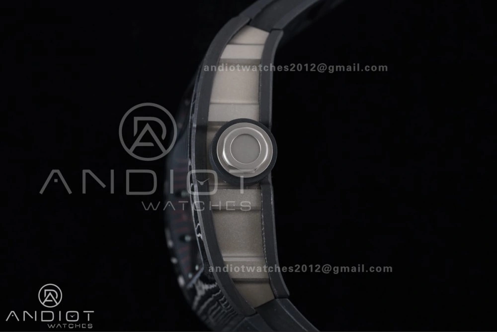 Compact RM055 NTPT Ti APSF 1:1 Best Edition Black Inner Bezel Black Crown on Black Rubber Strap RMUL2 Super Clone 1232