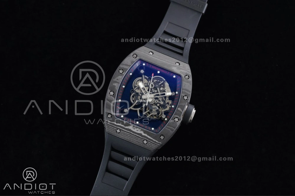 Compact RM055 NTPT Ti APSF 1:1 Best Edition Black Inner Bezel Black Crown on Black Rubber Strap RMUL2 Super Clone 1232
