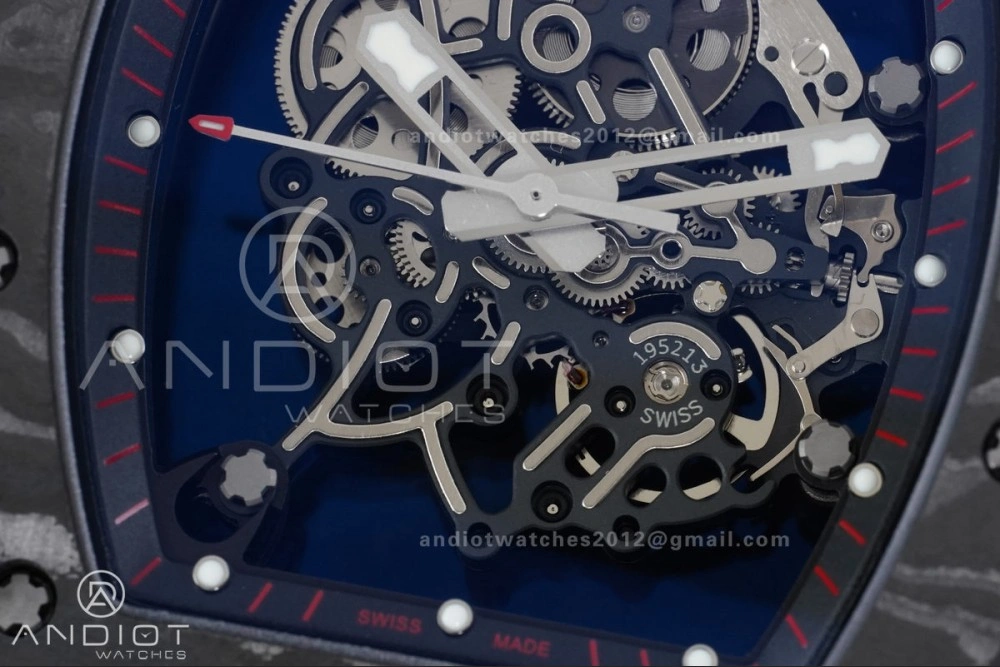 Compact RM055 NTPT Ti APSF 1:1 Best Edition Black Inner Bezel Black Crown on Black Rubber Strap RMUL2 Super Clone 1232