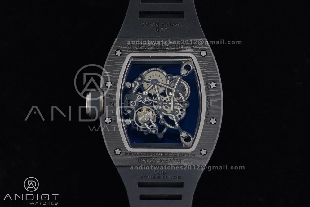 Compact RM055 NTPT Ti APSF 1:1 Best Edition Black Inner Bezel Black Crown on Black Rubber Strap RMUL2 Super Clone 1232