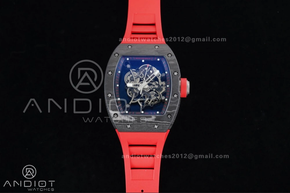 WaterResistant RM055 NTPT Ti APSF 1:1 Best Edition Black Inner Bezel Red Crown On Red Rubber Strap RMUL2 Super Clone 1235