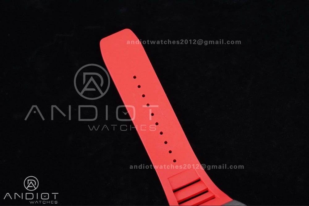 WaterResistant RM055 NTPT Ti APSF 1:1 Best Edition Black Inner Bezel Red Crown On Red Rubber Strap RMUL2 Super Clone 1235