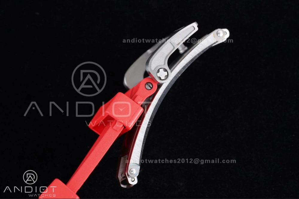 WaterResistant RM055 NTPT Ti APSF 1:1 Best Edition Black Inner Bezel Red Crown On Red Rubber Strap RMUL2 Super Clone 1235