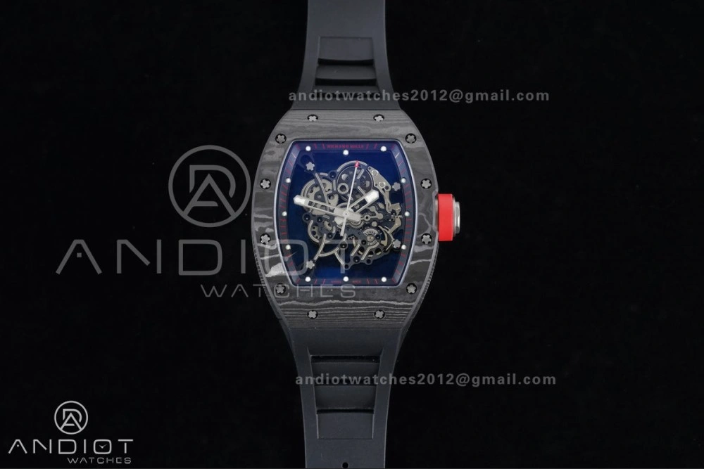 GoAnywhere RM055 NTPT Ti APSF 1:1 Best Edition Black Inner Bezel Red Crown on Black Rubber Strap RMUL2 Super Clone 1233