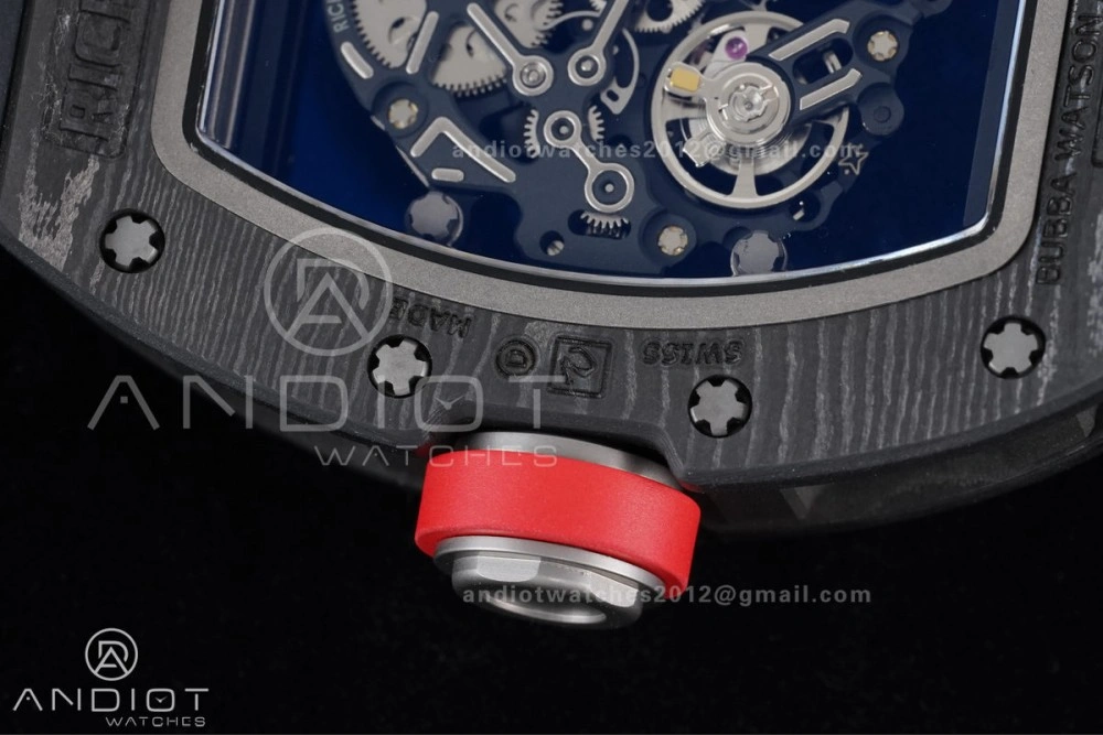 GoAnywhere RM055 NTPT Ti APSF 1:1 Best Edition Black Inner Bezel Red Crown on Black Rubber Strap RMUL2 Super Clone 1233