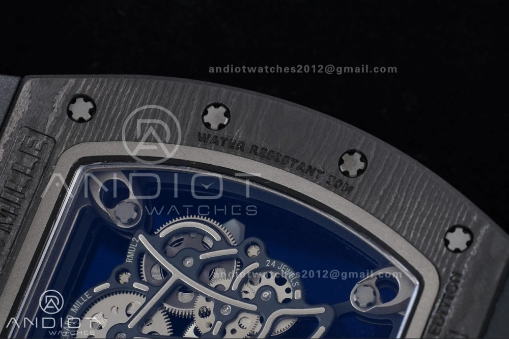 GoAnywhere RM055 NTPT Ti APSF 1:1 Best Edition Black Inner Bezel Red Crown on Black Rubber Strap RMUL2 Super Clone 1233