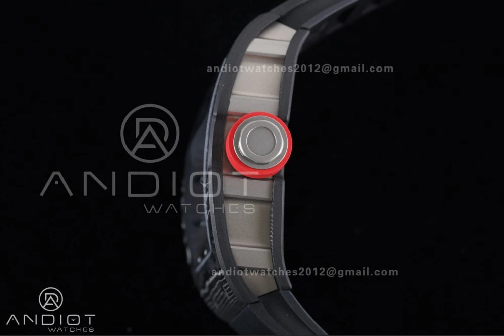 GoAnywhere RM055 NTPT Ti APSF 1:1 Best Edition Black Inner Bezel Red Crown on Black Rubber Strap RMUL2 Super Clone 1233