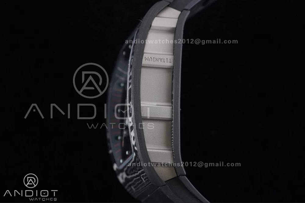 GoAnywhere RM055 NTPT Ti APSF 1:1 Best Edition Black Inner Bezel Red Crown on Black Rubber Strap RMUL2 Super Clone 1233