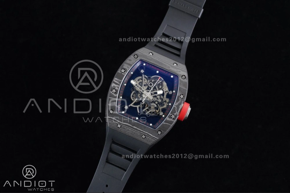 GoAnywhere RM055 NTPT Ti APSF 1:1 Best Edition Black Inner Bezel Red Crown on Black Rubber Strap RMUL2 Super Clone 1233
