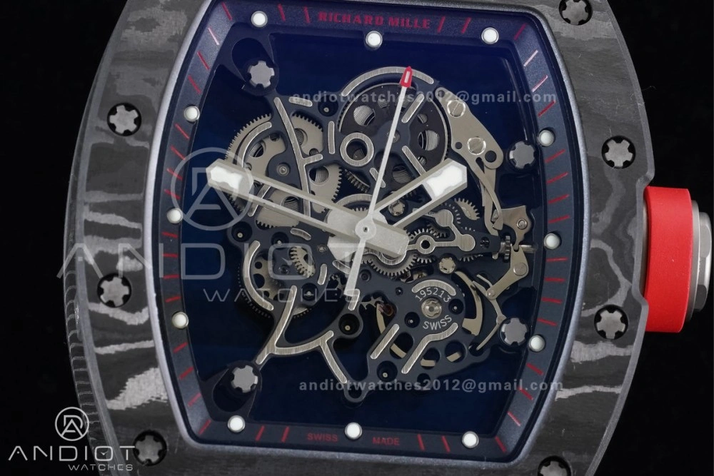 GoAnywhere RM055 NTPT Ti APSF 1:1 Best Edition Black Inner Bezel Red Crown on Black Rubber Strap RMUL2 Super Clone 1233