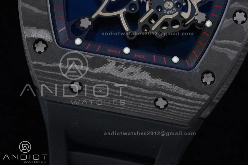 GoAnywhere RM055 NTPT Ti APSF 1:1 Best Edition Black Inner Bezel Red Crown on Black Rubber Strap RMUL2 Super Clone 1233