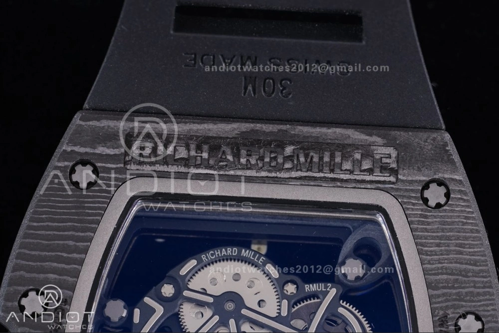 Modern RM055 NTPT Ti APSF 1:1 Best Edition White Inner Bezel Black Crown on Rubber Strap RMUL2 Super Clone 1239