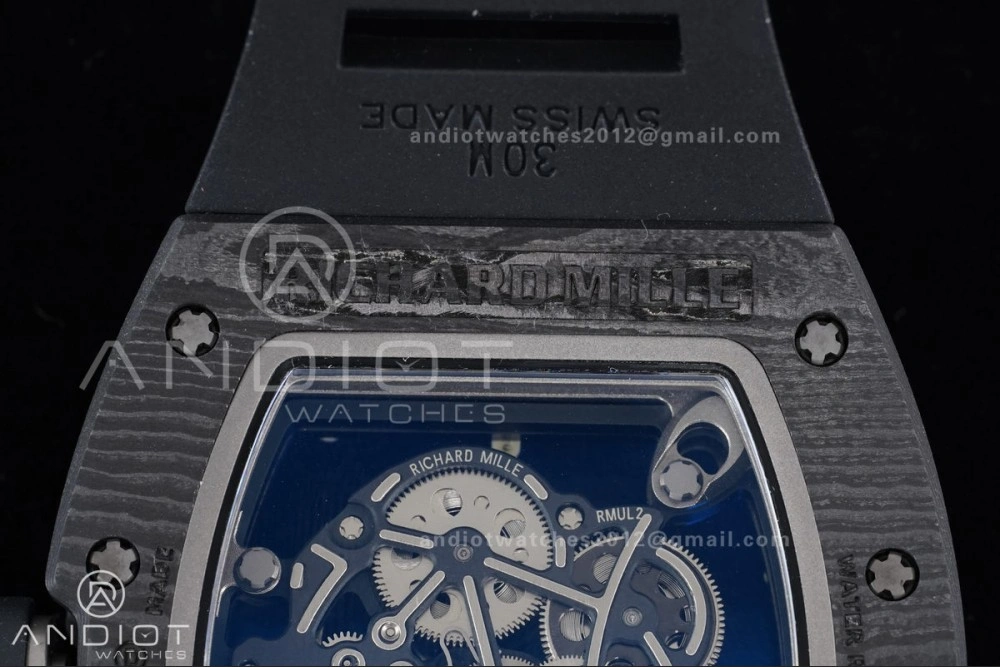 Modern RM055 NTPT Ti APSF 1:1 Best Edition White Inner Bezel Black Crown on Rubber Strap RMUL2 Super Clone 1239