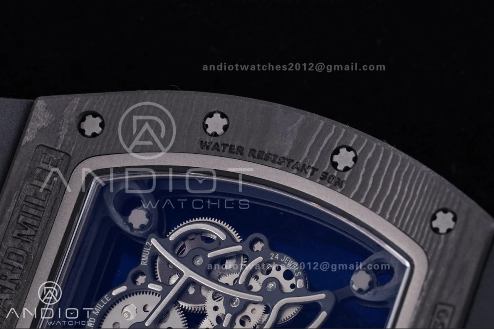 Modern RM055 NTPT Ti APSF 1:1 Best Edition White Inner Bezel Black Crown on Rubber Strap RMUL2 Super Clone 1239