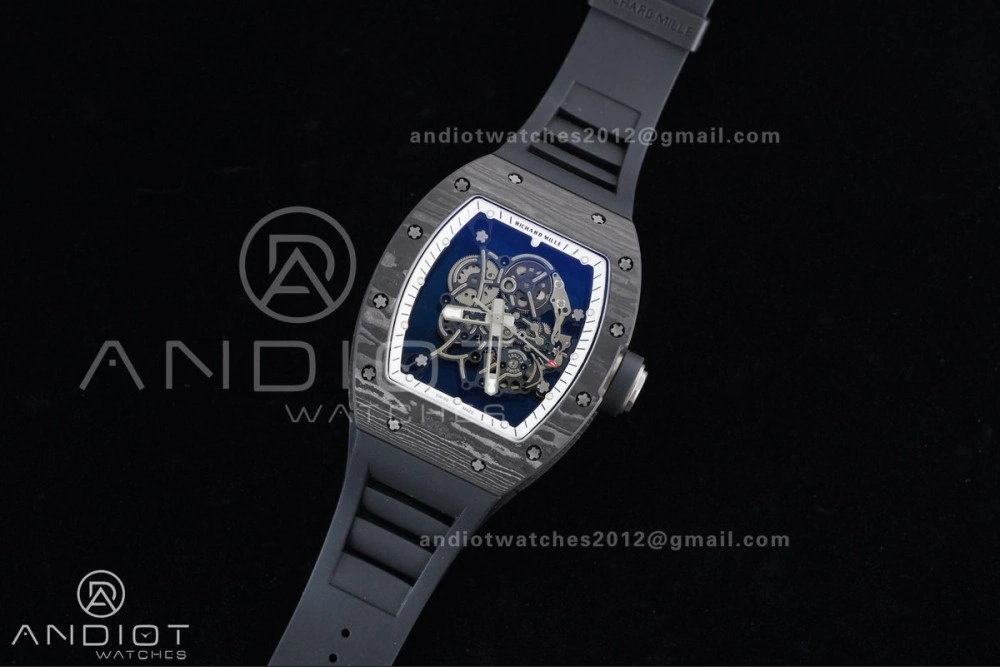 Modern RM055 NTPT Ti APSF 1:1 Best Edition White Inner Bezel Black Crown on Rubber Strap RMUL2 Super Clone 1239